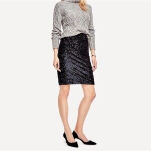 Ann Taylor Midnight BLUE Sequin Pencil Skirt